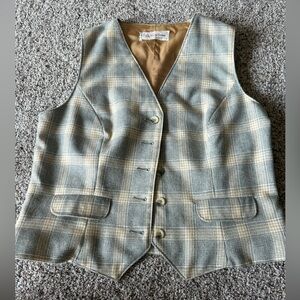 VTG Vintage Evan Picone Womens Tan Brown Vest size 12 lined Made in USA